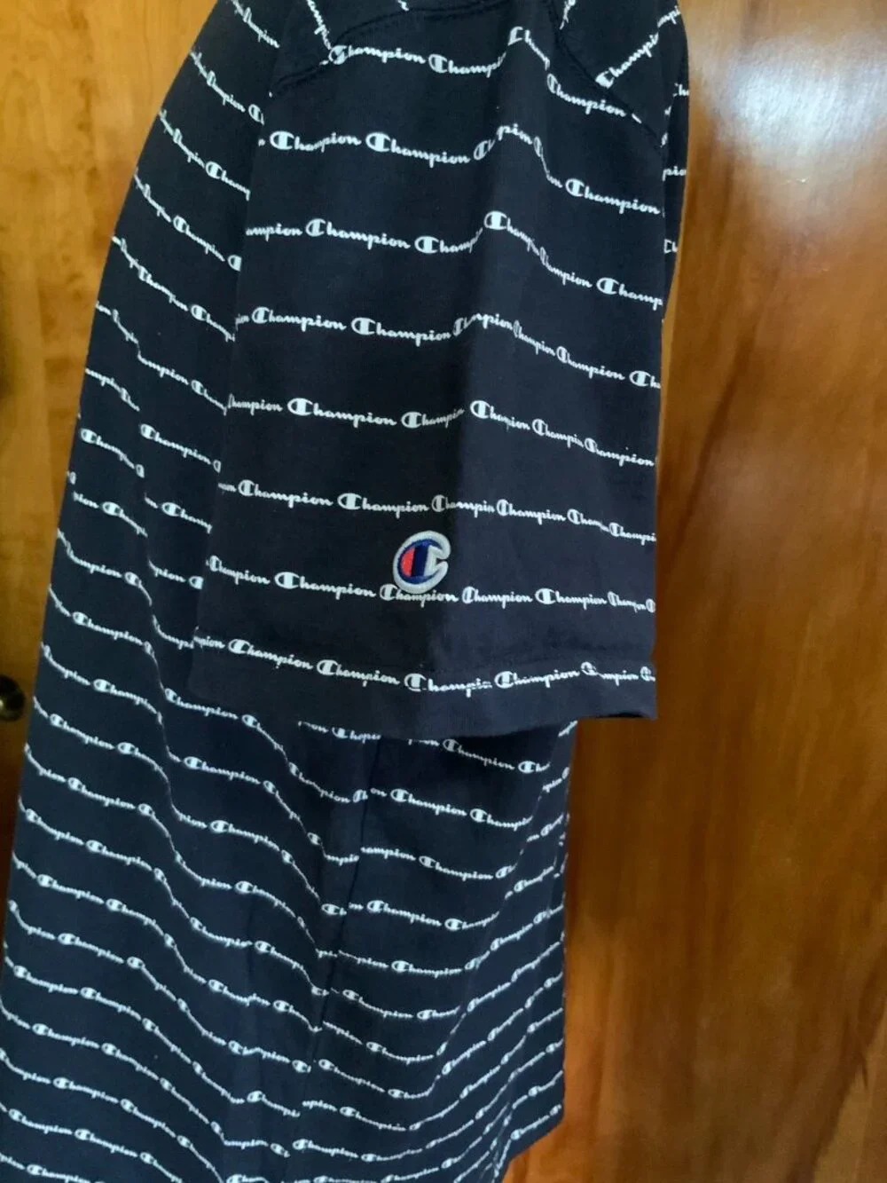 Champion Men’s Black & White Spell Out T-Shirt Size XL (1186) - Picture 3 of 8